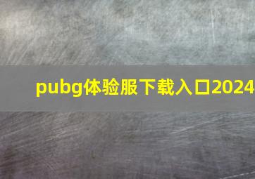 pubg体验服下载入口2024