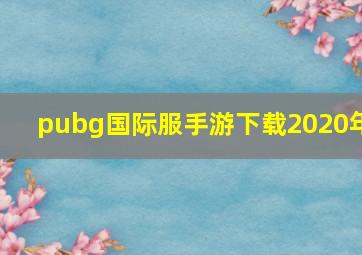 pubg国际服手游下载2020年