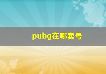 pubg在哪卖号