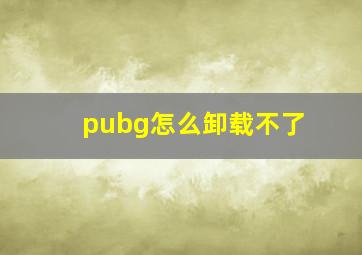 pubg怎么卸载不了