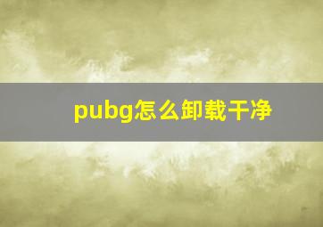 pubg怎么卸载干净