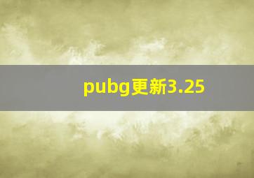 pubg更新3.25