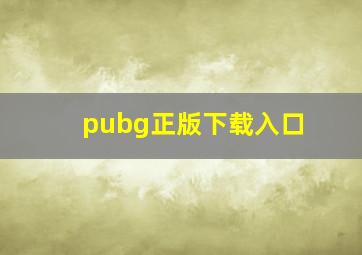 pubg正版下载入口