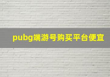 pubg端游号购买平台便宜