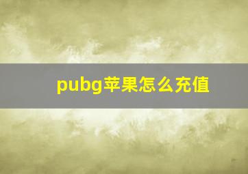 pubg苹果怎么充值