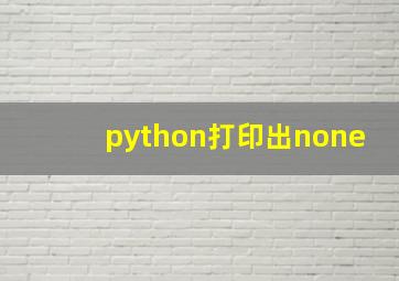 python打印出none