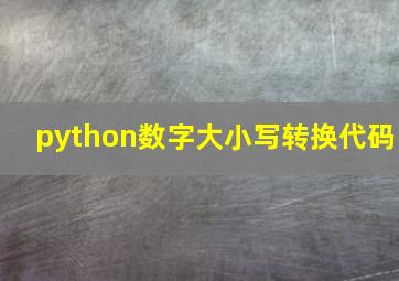 python数字大小写转换代码