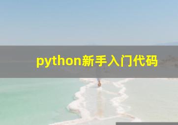 python新手入门代码