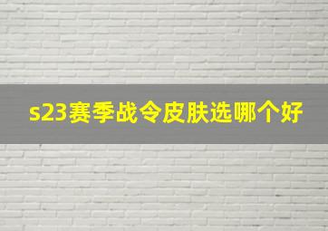 s23赛季战令皮肤选哪个好