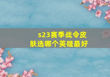 s23赛季战令皮肤选哪个英雄最好