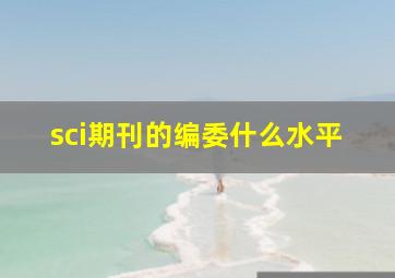 sci期刊的编委什么水平