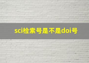 sci检索号是不是doi号