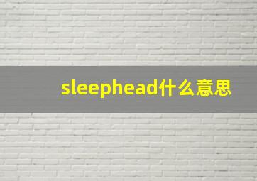 sleephead什么意思