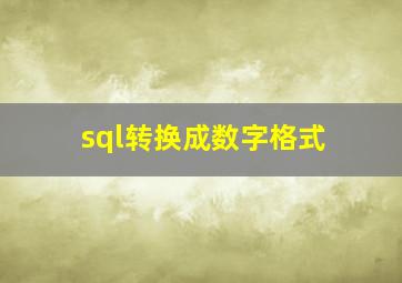 sql转换成数字格式