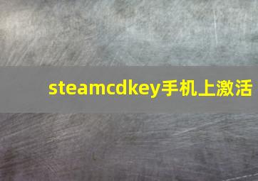 steamcdkey手机上激活