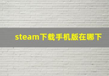 steam下载手机版在哪下