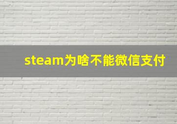 steam为啥不能微信支付