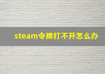 steam令牌打不开怎么办