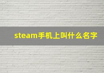 steam手机上叫什么名字