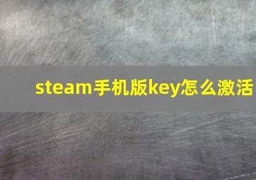 steam手机版key怎么激活