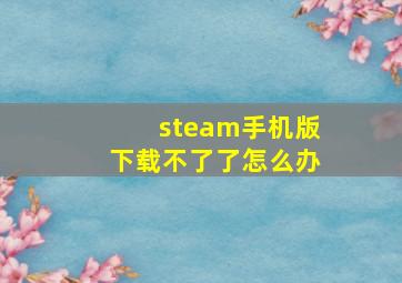 steam手机版下载不了了怎么办