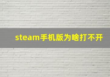 steam手机版为啥打不开