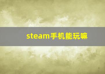 steam手机能玩嘛