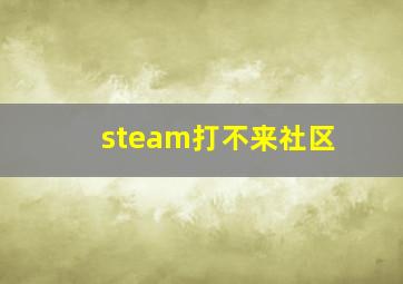 steam打不来社区