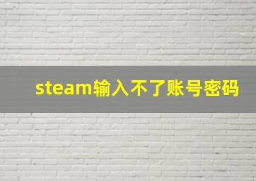 steam输入不了账号密码