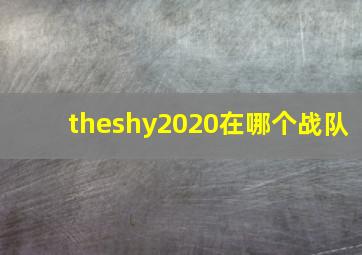 theshy2020在哪个战队