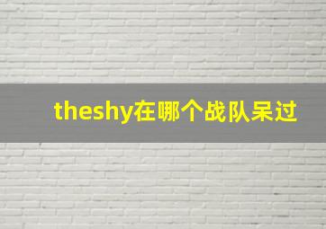 theshy在哪个战队呆过