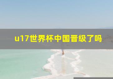 u17世界杯中国晋级了吗