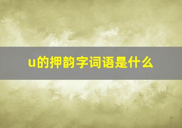 u的押韵字词语是什么