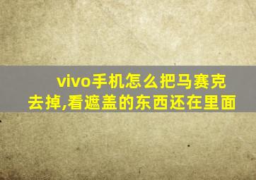 vivo手机怎么把马赛克去掉,看遮盖的东西还在里面