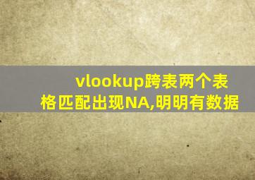 vlookup跨表两个表格匹配出现NA,明明有数据