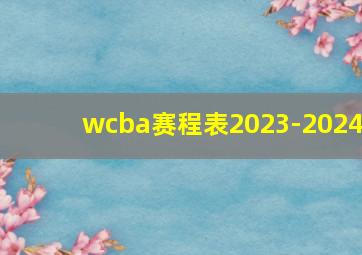 wcba赛程表2023-2024