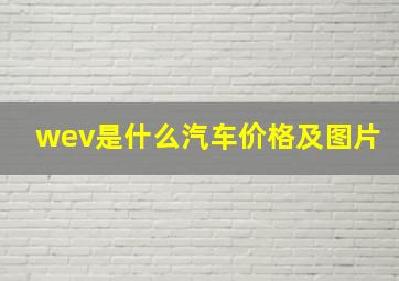 wev是什么汽车价格及图片