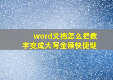 word文档怎么把数字变成大写金额快捷键