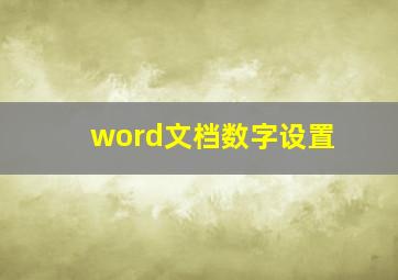 word文档数字设置