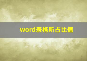 word表格所占比值