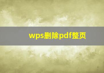 wps删除pdf整页