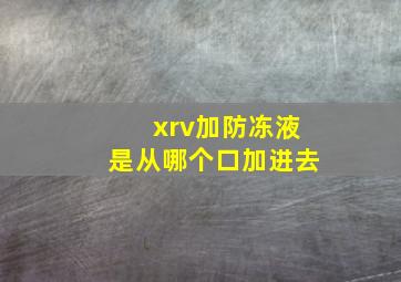 xrv加防冻液是从哪个口加进去