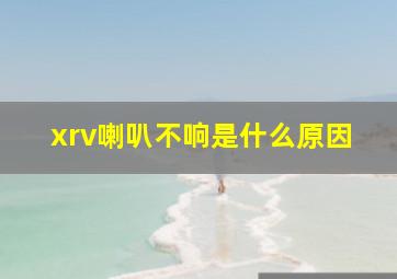 xrv喇叭不响是什么原因