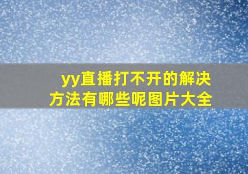 yy直播打不开的解决方法有哪些呢图片大全