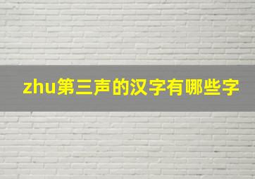 zhu第三声的汉字有哪些字