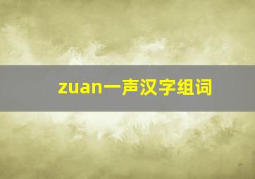 zuan一声汉字组词