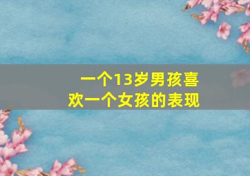 一个13岁男孩喜欢一个女孩的表现