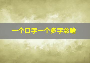 一个口字一个多字念啥