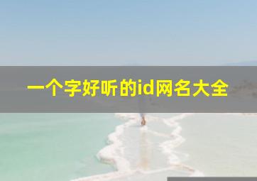 一个字好听的id网名大全