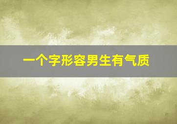 一个字形容男生有气质